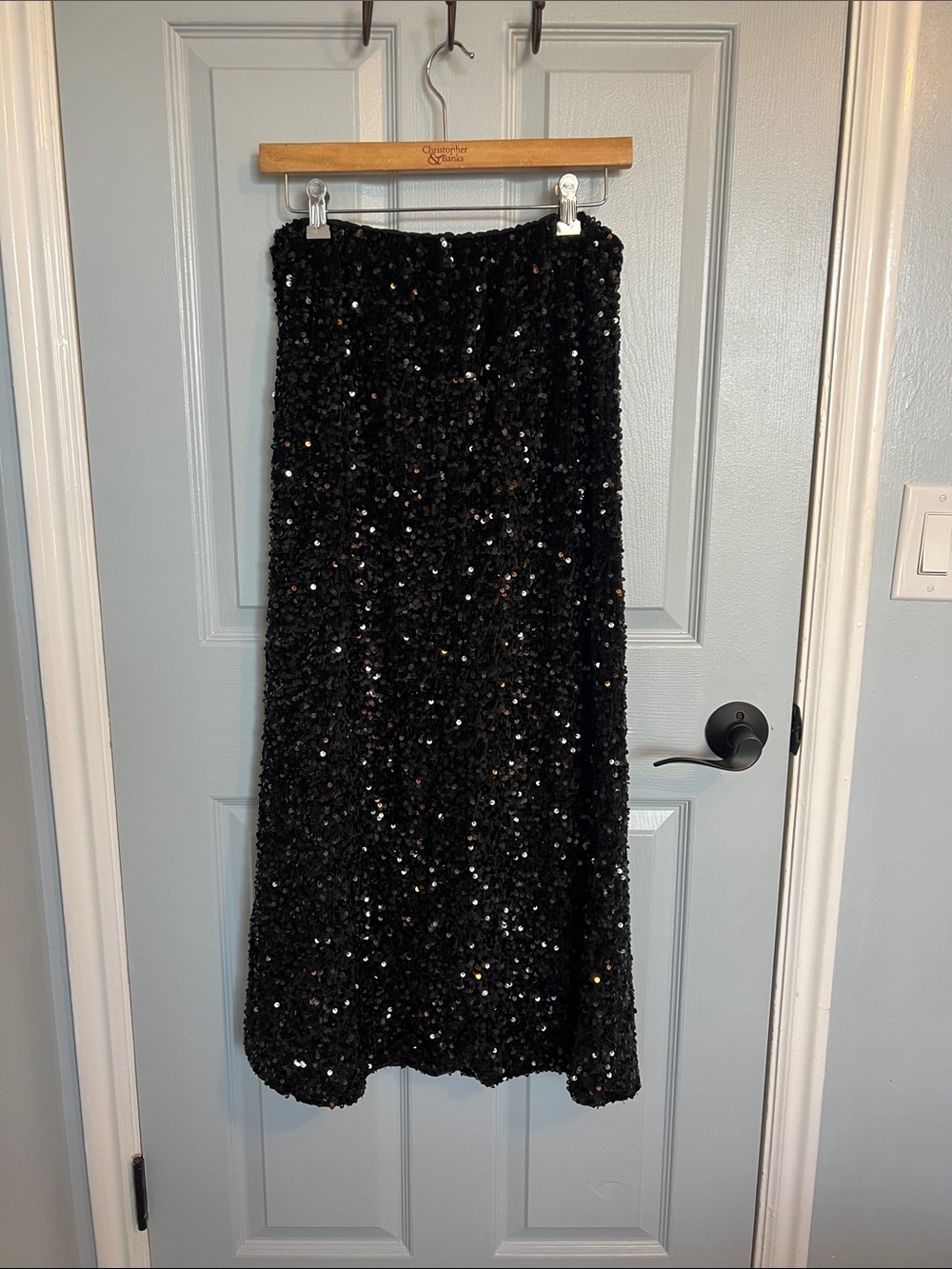 Old Navy Black Sequin Maxi Skirt